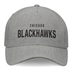 NHL Chicago Blackhawks Fanatics Elements A-Frame Leather Strapback Hat - Heather Gray