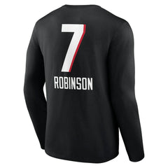 Bijan Robinson Atlanta Falcons Team Wordmark Name & Number Long Sleeve T-Shirt Black