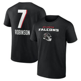 Bijan Robinson Atlanta Falcons Team Wordmark Name & Number T-Shirt Black