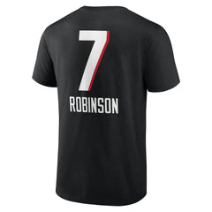 Bijan Robinson Atlanta Falcons Team Wordmark Name & Number T-Shirt Black