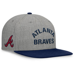 Atlanta Braves Fanatics Elements Flat Brim Snapbuckle Hat - Heather Gray/Navy Hats