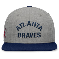 Atlanta Braves Fanatics Elements Flat Brim Snapbuckle Hat - Heather Gray/Navy Hats
