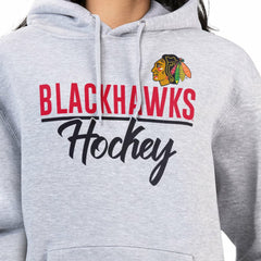 NHL Chicago Blackhawks G-III 4Her by Carl Banks Women's Team Sport Tri-Blend Fleece Hoodie - Heather Gray