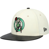 Boston Celtics Faux Leather Visor Two-Tone 59FIFTY Fitted Hat White/Black