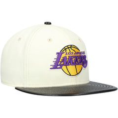 Los Angeles Lakers Faux Leather Visor Two-Tone 59FIFTY Fitted Hat White/Black