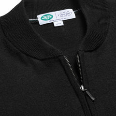 New York Jets Charles Tyrwhitt Merino Full-Zip Sweater Black