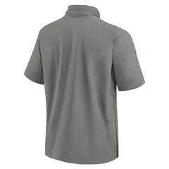 Detroit Lions 2024 Sideline Coach Short Sleeve Half-Zip Hoodie Jacket Gray