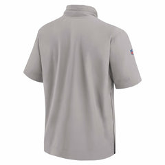 Miami Dolphins 2024 Sideline Coach Short Sleeve Half-Zip Hoodie Jacket Gray