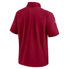 Washington Commanders 2024 Sideline Coach Short Sleeve Half-Zip Hoodie Jacket Burgundy
