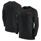 Cincinnati Bengals Sideline Coach UV Performance Long Sleeve T-Shirt Black