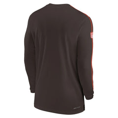 Cleveland Browns Sideline Coach UV Performance Long Sleeve T-Shirt Brown