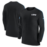 Detroit Lions Sideline Coach UV Performance Long Sleeve T-Shirt Black