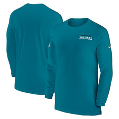 Jacksonville Jaguars Sideline Coach UV Performance Long Sleeve T-Shirt Teal