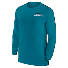 Jacksonville Jaguars Sideline Coach UV Performance Long Sleeve T-Shirt Teal