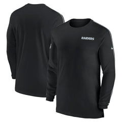 Las Vegas Raiders Sideline Coach UV Performance Long Sleeve T-Shirt Black