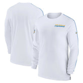Los Angeles Chargers Sideline Coach UV Performance Long Sleeve T-Shirt White