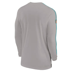 Miami Dolphins Sideline Coach UV Performance Long Sleeve T-Shirt Gray