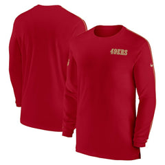San Francisco 49ers Sideline Coach UV Performance Long Sleeve T-Shirt Scarlet