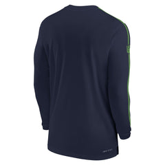 Seattle Seahawks Sideline Coach UV Performance Long Sleeve T-Shirt College Navy