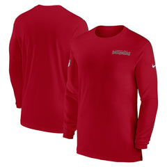 Tampa Bay Buccaneers Sideline Coach UV Performance Long Sleeve T-Shirt Red
