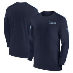 Tennessee Titans Sideline Coach UV Performance Long Sleeve T-Shirt Navy
