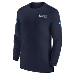 Tennessee Titans Sideline Coach UV Performance Long Sleeve T-Shirt Navy