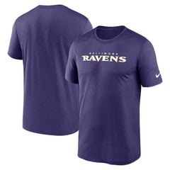 Baltimore Ravens Primetime Legend Wordmark Performance T-Shirt Purple