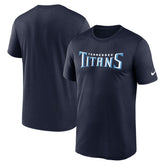 Tennessee Titans Primetime Legend Wordmark Performance T-Shirt Navy