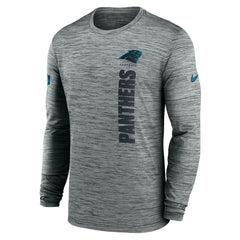 Carolina Panthers Sideline Velocity Dri-FIT Long Sleeve T-Shirt Gray