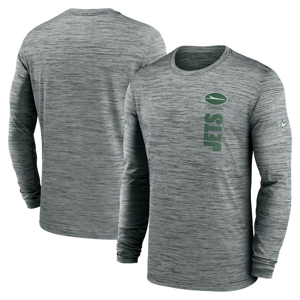 New York Jets Sideline Velocity Dri-FIT Long Sleeve T-Shirt Gray