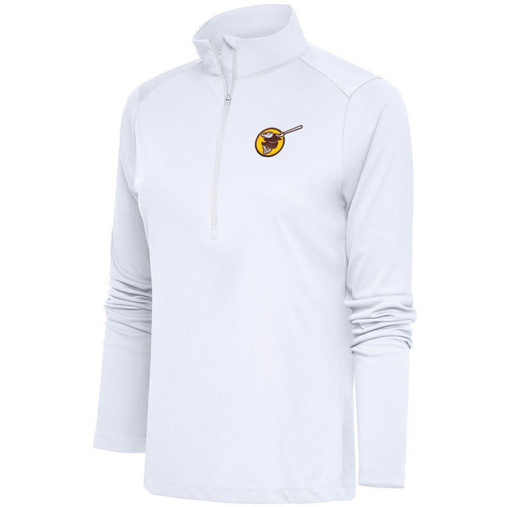 San Diego Padres Antigua Women's Cooperstown Tribute Half-Zip Pullover Top - White Pullover