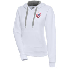 New York Yankees Antigua Women's Cooperstown Victory Pullover Hoodie - White Hoodies