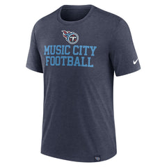 Tennessee Titans Blitz Tri-Blend T-Shirt Heather Navy