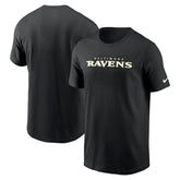 Baltimore Ravens Primetime Wordmark Essential T-Shirt Black