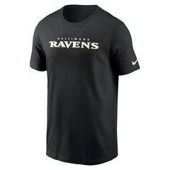 Baltimore Ravens Primetime Wordmark Essential T-Shirt Black