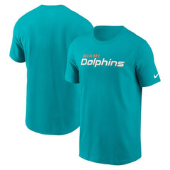 Miami Dolphins Primetime Wordmark Essential T-Shirt Aqua