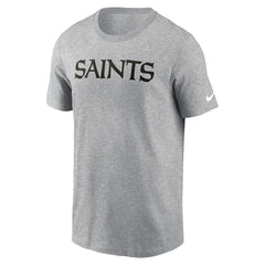 New Orleans Saints Primetime Wordmark Essential T-Shirt Heather Gray