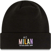 AC Milan New Era Wordmark Cuffed Knit Hat Black