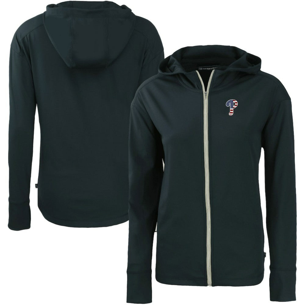 Philadelphia Phillies Cutter & Buck Women's Daybreak Eco Recycled Full-Zip Hoodie - Navy Hoodies