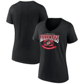 NHL Carolina Hurricanes Women's Slapshot V-Neck T-Shirt - Black