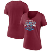 NHL Colorado Avalanche Women's Slapshot V-Neck T-Shirt - Burgundy