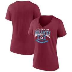 NHL Colorado Avalanche Women's Slapshot V-Neck T-Shirt - Burgundy
