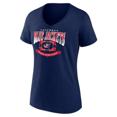 NHL Columbus Blue Jackets Women's Slapshot V-Neck T-Shirt - Navy