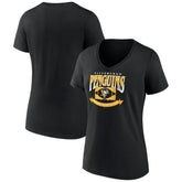 NHL Pittsburgh Penguins Women's Slapshot V-Neck T-Shirt - Black