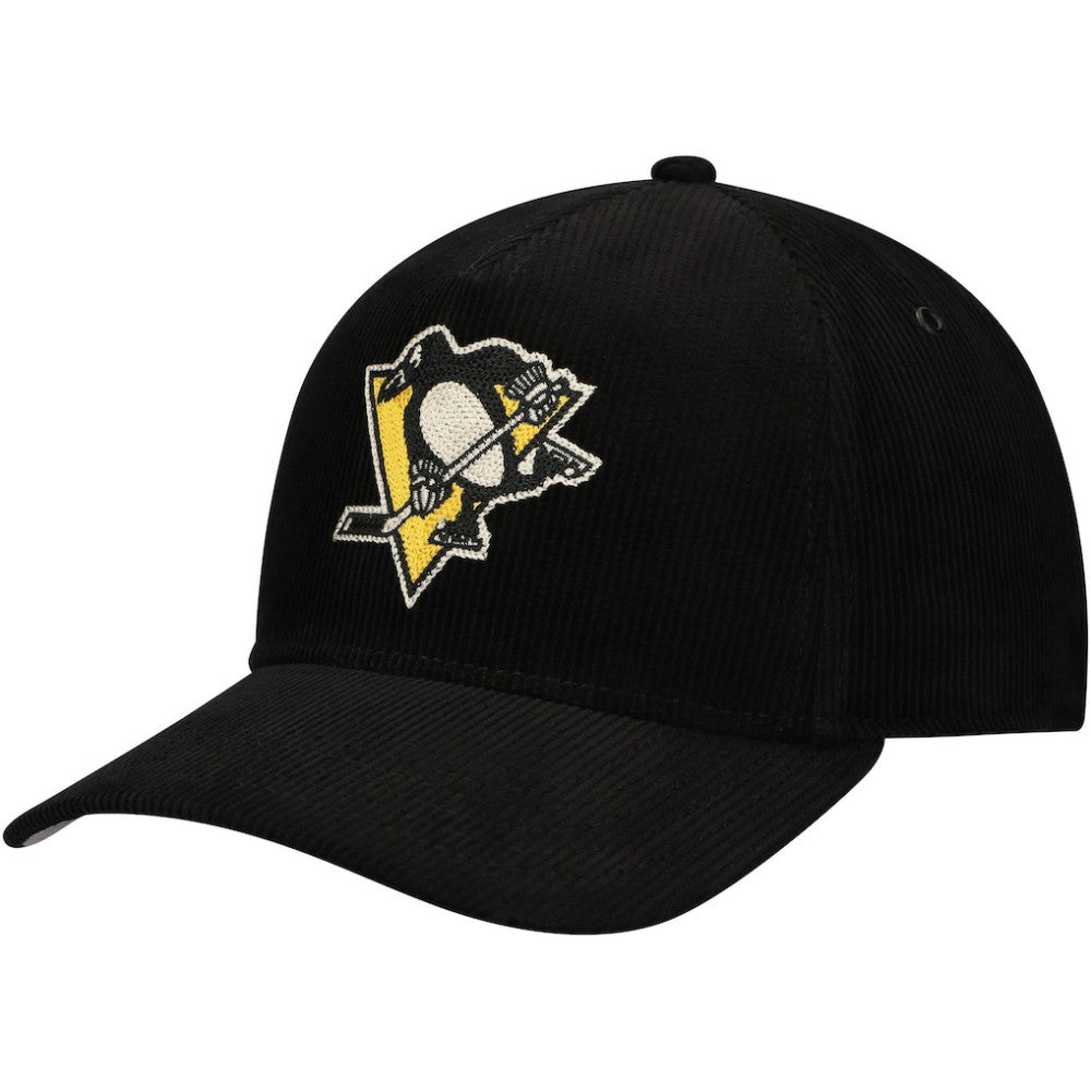 NHL Pittsburgh Penguins American Needle Corduroy Chain Stitch Adjustable Hat - Black