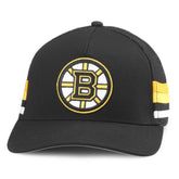 NHL Boston Bruins American Needle HotFoot Stripes Trucker Adjustable Hat - Black