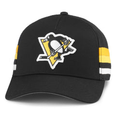 NHL Pittsburgh Penguins American Needle HotFoot Stripes Trucker Adjustable Hat - Black