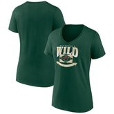 NHL Minnesota Wild Women's Slapshot V-Neck T-Shirt - Green