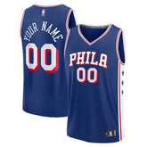 NBA Philadelphia 76ers Youth Fast Break Custom Replica Jersey - Blue - Icon Edition