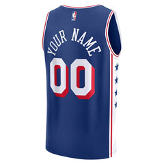 NBA Philadelphia 76ers Youth Fast Break Custom Replica Jersey - Blue - Icon Edition